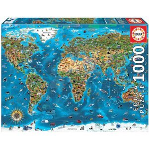 Puzzle Wonders of the World Educa 1000 darabos és Fix ragasztóval a csomagban 11 évtől