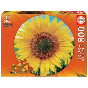 Puzzle Sunflower Round Educa 800 darabos és Fix ragasztó 11 évtől