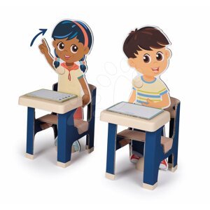 Iskolapad diákokkal Classroom Smoby két iskolapad két diák mozgatható karokkal