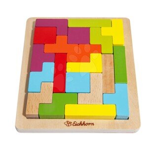 Fa kirakós puzzle Shape Game Eichhorn 20 színes kocka különböző alakzatokban 4 évtől