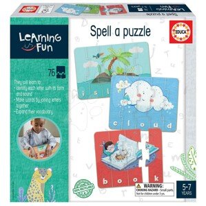 Oktatójáték legkisebbeknek Spell a Puzzle Educa Tanuljunk angolul képekkel 76 darabos 5 évtől