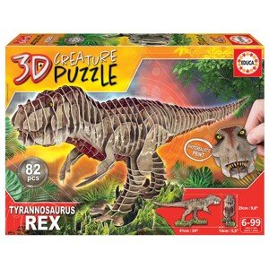 Puzzle dinoszaurusz Tyrannosaurus Rex 3D Creature Educa hossza 61 cm 82 darabos 6 évtől