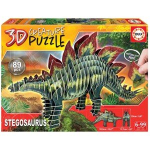 Puzzle dinoszaurusz Stegosaurus 3D Creature Educa 89 darabos 6 évtől