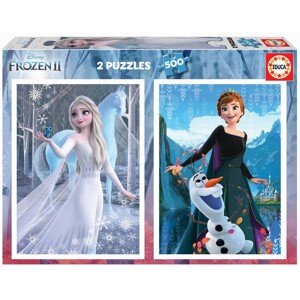 Puzzle Frozen Educa 2x500 darabos és Fix ragasztó 11 évtől