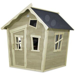 Házikó cédrusból Crooky 100 Exit Toys vízhatlan tetővel szürkés-bézs