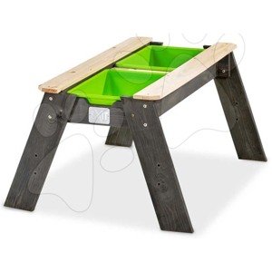 Homokozó asztal vízre és homokra cédrusból Aksent sand&water table Exit Toys nagy fedéllel térfogata 32 kg
