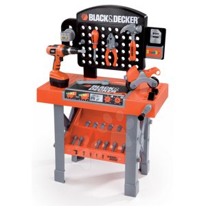Smoby szerelőasztal Black&Decker mechanikus fúróval 500205 piros-fekete