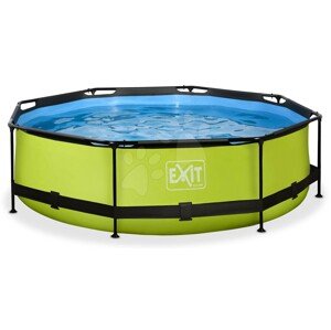 Medence szűrős szivattyúval Lime pool Exit Toys kerek acél medencekeret 300*76 cm zöld 6 évtől