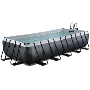 Medence szűrőszivattyúval Black Leather pool Exit Toys acél szerkezet 540*250*100 cm fekete 6 évtől