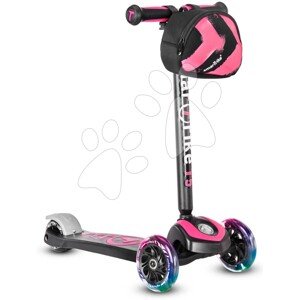 Roller T5 smarTrike világító kerekekkel és táskával és magasságilag állítható kormánnyal teherbírása 50 kg rózsaszín