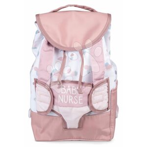 Babahordozó hátizsák Backpack Natur D'Amour Baby Nurse Smoby 42 cm játékbabának állítható vállpánttal és cumisüvegtartóval