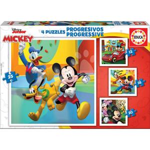 Puzzle Mickey & Friends Progressive Educa 12-16-20-25 darabos