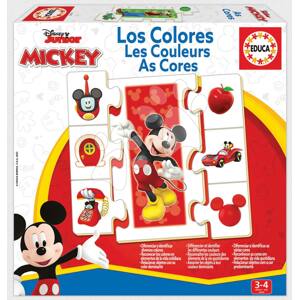 Oktatójáték Ismerkedünk a színekkel Mickey & Friends Educa 6 ábra 42 elemből 3 éves kortól