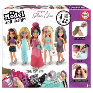 Kreatív alkotás Design Your Doll Glam Chic Educa készítsd el saját elegáns játékbabádat az 5 modellből 6 évtől