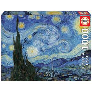 Puzzle The Starry Night Vincent Van Gogh Educa 1000 darabos és Fix ragasztó