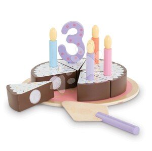 Szülinapi torta Wooden Birthday Cake Corolle 36-42 cm játékbabának 18 kiegészítő 24 hó-tól