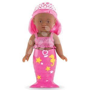 Játékbaba Sellő Melia Mini Mermaid Corolle barna szemekkel és rózsaszín hajkoronával 20 cm
