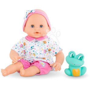 Játékbaba fürdéshez Baby Bath Océane Mon Premiere Poupon Corolle kék pislogó szemekkel és békával 30 cm 18 hó-tól