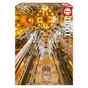 Puzzle Sagrada Família Interior Educa 1000 darabos és Fix ragasztó