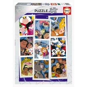 Puzzle Disney 100 Collage Educa 1000 darabos és Fix ragasztó