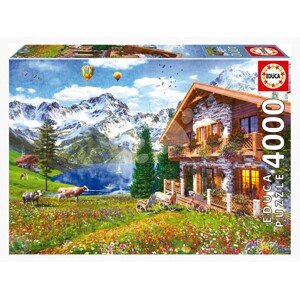 Puzzle Chalet in the Alps Educa 4000 darabos és Fix ragasztó  EDU19568