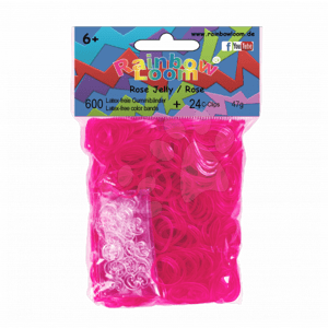 Rainbow Loom áttetsző gumik 20914 rózsaszín