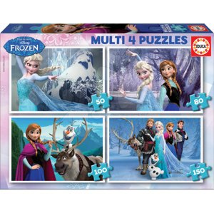 Gyerek puzzle Disney Frozen Educa 150-100-80-50 db 16173 színes