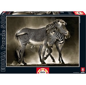 Educa Puzzle Genuine Zebrák 500 db 16359 fekete-fehér
