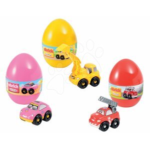 Abrick Écoiffier építőjáték gyerekeknek tojásban Gyors autók 3 kisautóval P16108