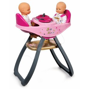 Smoby szék etetéshez iker játékbabáknak Baby Nurse 220315 rózsaszín