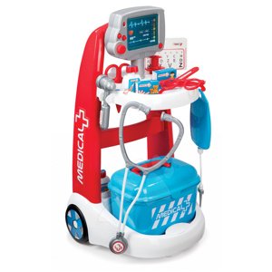 Smoby gyermek orvosi kiskocsi Medical hanggal és orvosi kofferrel 340202 piros