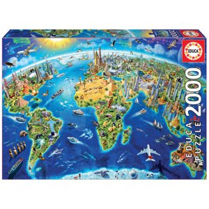 Educa puzzle Genuine World Landmarks Globe 2000 részes 17129