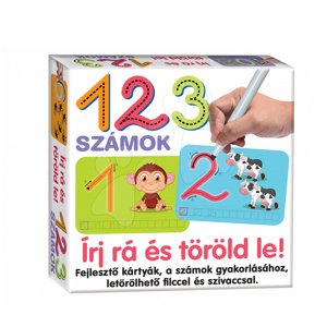 Készségfejlesztő játék 123 számok - írj rá és töröld le Dohány (nyelvek SK, CZ, HU, RO) 3 évtől